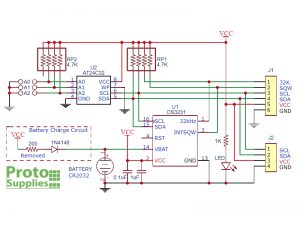 DS3231 with EEPROM Schematic